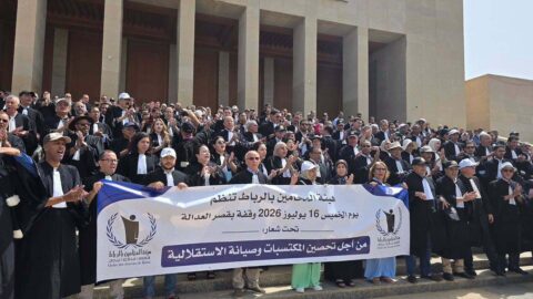 بعد إحالته على المحكمة الدستورية.. المحامون يواصلون الاحتجاج ضد قانون المهنة