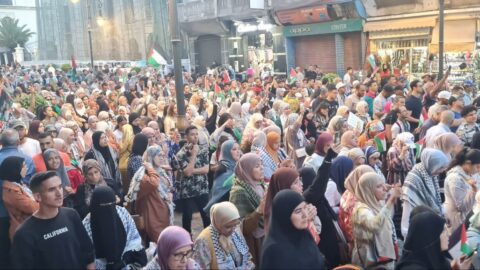 التنديد برسو السفينة الإسرائيلية في طنجة يهيمن على مسيرات المغاربة من أجل فلسطين- فيديو