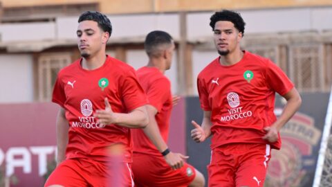 المنتخب المغربي يواصل تحضيراته لملاقاة كينيا في “كان” الشباب