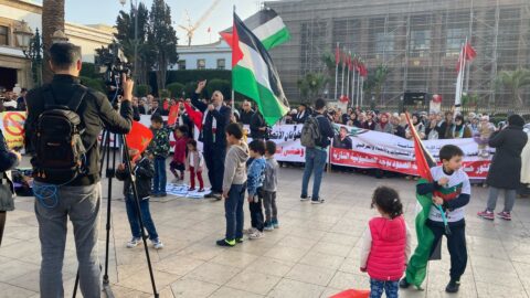 مغاربة يحتجون بالرباط رفضا للتطبيع وتنديدا بجرائم الاحتلال في غزة