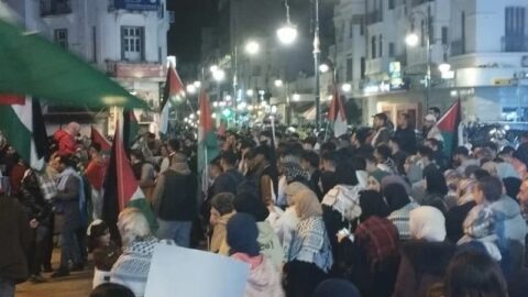 طنجة تحتشد في أول اعتصام تضامني ضد “القتل والحصار والتطبيع”