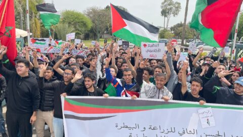احتجاجات طلابية بمعهد الزراعة والبيطرة للمطالبة بإسقاط التطبيع