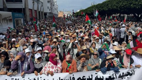 حُشِد لها بأقل من يوم.. المغاربة يحتجون في مسيرة مليونية بالرباط ضد التجويع في غزة
