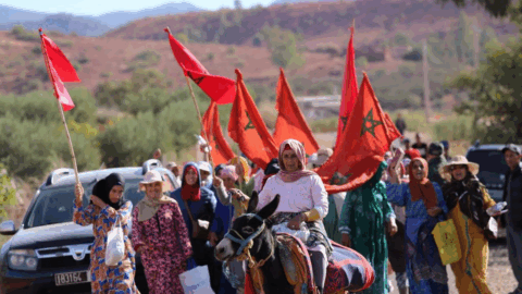 مسيرة نسائية بإقليم خنيفرة تطالب بالطريق والنقل المدرسي وسيارة إسعاف
