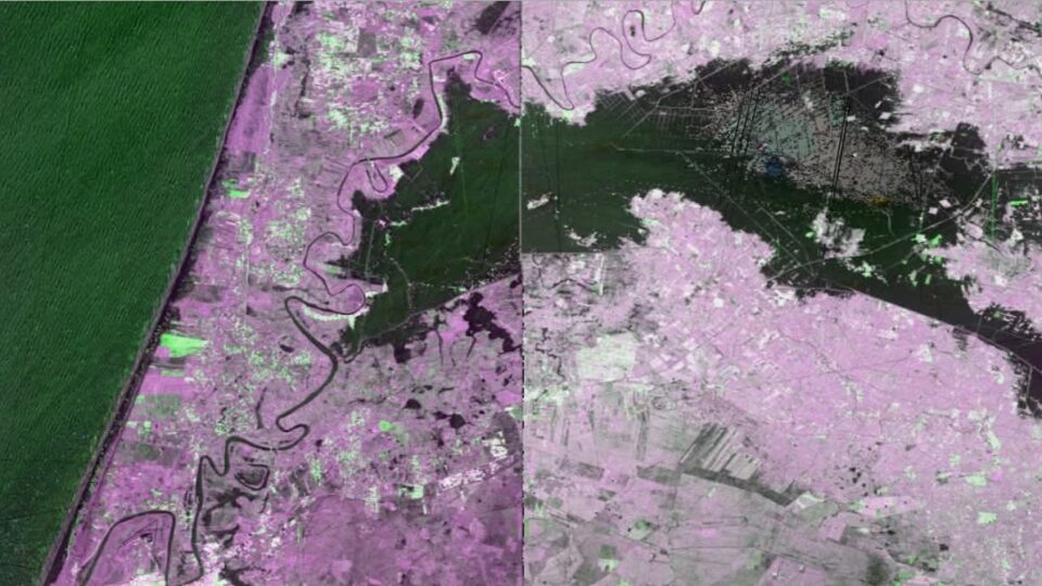 سهل الغرب تحت الماء.. صور الأقمار الصناعية تكشف توسع الفيضانات بالمنطقة