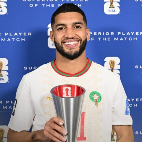 الصيباري يفوز بجائزة رجل المباراة أمام اسكتلندا